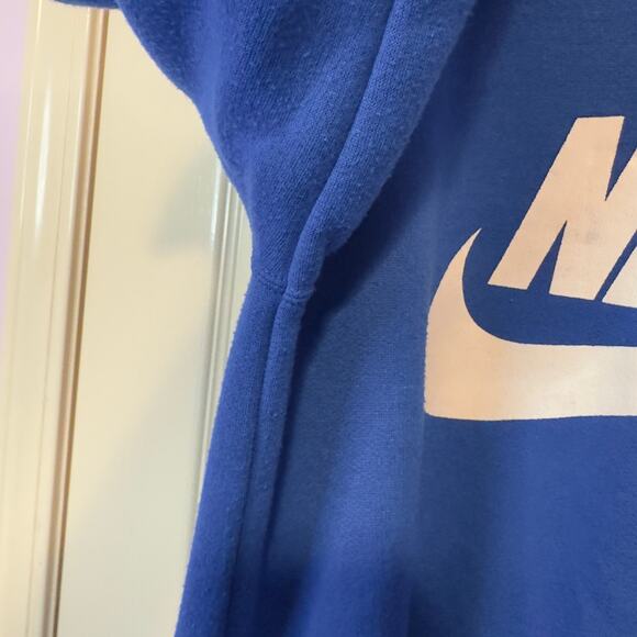 VTG 80s Nike Gray Label Crewneck Sweatshirt Size S Blue White Big Swoosh Logo - Picture 7 of 8